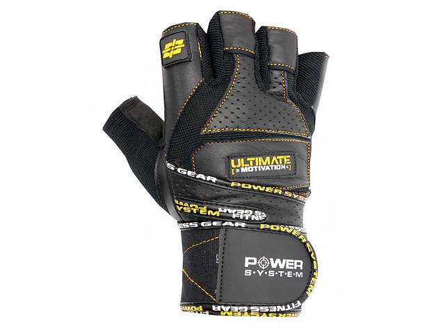 Перчатки для тяжелой атлетики Power System Ultimate Motivation PS-2810 M Black-Yellow