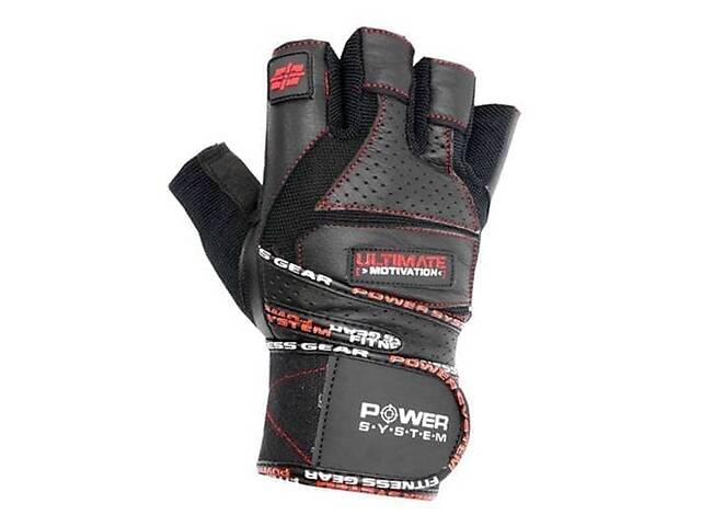 Перчатки для тяжелой атлетики PS-2810 Ultimate Motivation Power System XL Черно-красный (07227048)
