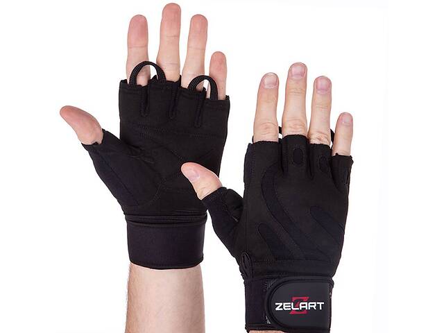 Перчатки для тяжелой атлетики Zelart SB-161070 S Черный (07363044)