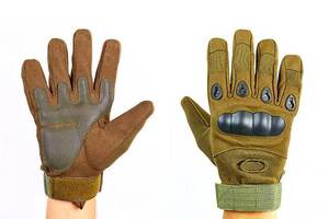 Перчатки тактические с закрытыми пальцами и усил. протектор OAKLEY BC-4623 Оливковый M (SKL1077)