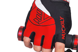 Перчатки велосипедные спортивные без пальцев Nuckily PC01 M Red