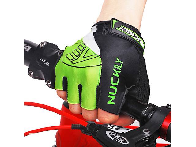 Перчатки велосипедные спортивные без пальцев Nuckily PC01 S Green