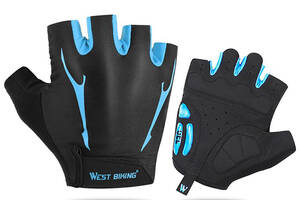 Перчатки велосипедные West Biking 0211190 L Black-Blue (4934-14758)