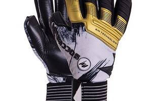 Перчатки вратарские Soccermax GK-008 FDSO 8 Бело-черно-золотой (57508104)