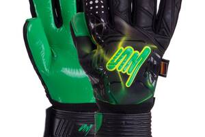 Рукавички воротарські SOCCERMAX GK-010 8 Чорний зелений