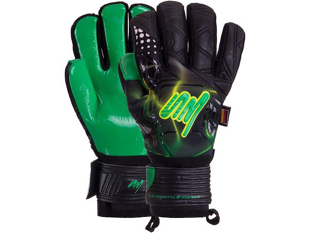 Перчатки вратарские SOCCERMAX GK-010 9 Черный-зеленый