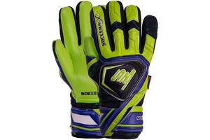 Перчатки вратарские SOCCERMAX GK-014 9 Черный-зеленый