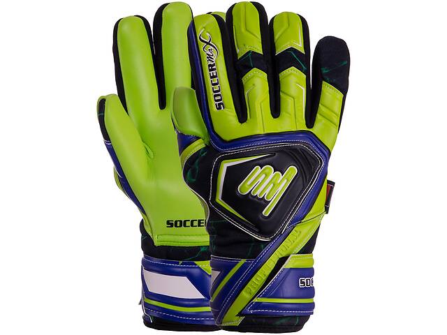 Перчатки вратарские SOCCERMAX GK-014 9 Черный-зеленый