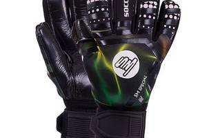 Перчатки вратарские Soccermax GK-015 FDSO 8 Салатово-черный (57508110)