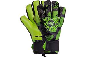 Перчатки вратарские SOCCERMAX GK-017 9 Черный-зеленый