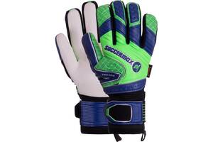 Перчатки вратарские SOCCERMAX GK-021 10 Синий-зеленый