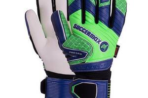 Перчатки вратарские Soccermax GK-021 FDSO 10 Сине-салатовый (57508114)