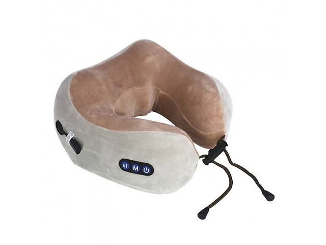 Подушка массажная для шеи U-Shaped Massage Pillow Серо Коричневый (SMT200342833)