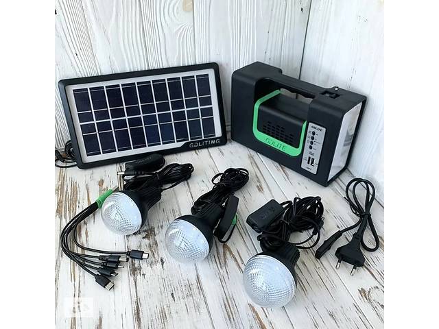 Портативная солнечная автономная система Solar GDLite GD10 + FM радио + Bluetooth