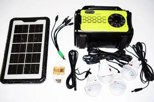 Портативная солнечная автономная система Solar GDPlus GD-8076 + FM радио + Bluetooth