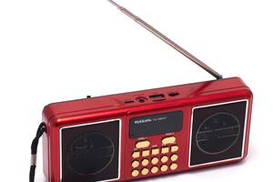 Портативный радиоприёмник аккумуляторный FM радио YUEGAN YG-1881UR c SD-карта, MP3 плеер красный