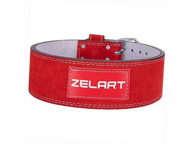 Пояс атлетический кожаный Zelart SB-165159 M Красный (34363018)