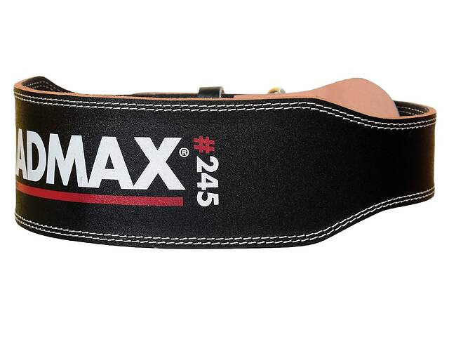 Пояс для тяжелой атлетики MadMax MFB-245 Full leather кожаный Black XL