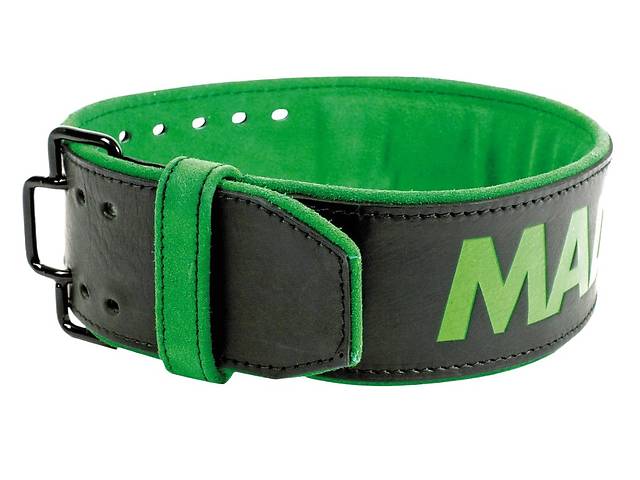 Пояс для тяжелой атлетики MadMax MFB-302 Quick Release Belt кожаный Black/Green L