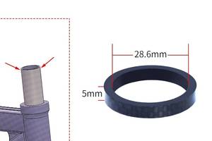 Кільце проставки карбон 5мм*28.6мм черн. RISK RA120-1-2 (черн.)