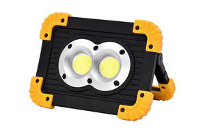 Прожектор светодиодный Aspor L802-20W-2COB+1W + PowerBank- черный-желтый