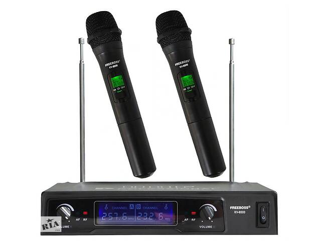 Радіосистема Freeboss KV-8500 VHF 2 радіо мікрофон бездротовий радіо караоке