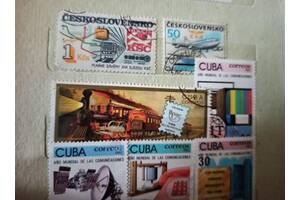 Рідкісна марка Cuba 1988 UPAE emblem, train