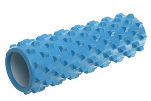 Роллер для занятий йогой и пилатесом Grid Bubble Roller FI-6672 d-14см, l-45см Синий