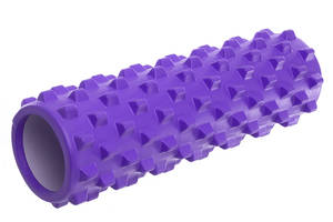 Роллер для занятий йогой и пилатесом Grid Bubble Roller FI-6672 d-14см, l-45см Фиолетовый