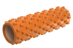 Роллер для занятий йогой и пилатесом Grid Bubble Roller FI-6672 d-14см, l-45см Оранжевый (AN0576)