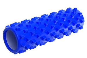 Роллер для занятий йогой и пилатесом Grid Bubble Roller FI-6672 d-14см, l-45см Синий (AN0579)