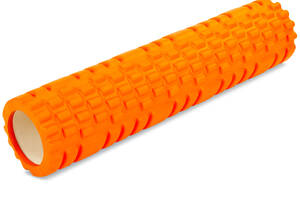 Роллер для занятий йогой и пилатесом Grid Combi Roller d-14см, l-61см FI-6673 Оранжевый (AN0599)