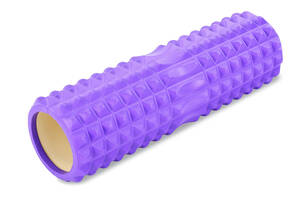Роллер для занятий йогой и пилатесом Grid Spine Roller FI-6674 d-14см, l-45см Фиолетовый