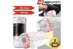 Роллер массажер (валик, ролик) Hop-Sport 3 в 1 EPP 33 см HS-P033DYG белый