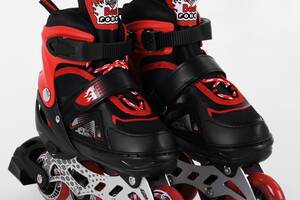 Роликовые коньки свет на переднем колесе Best Roller PU колёса 30-33 Red/Black (98927)