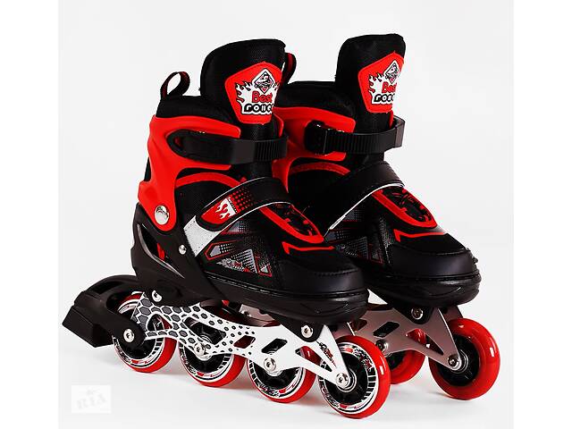 Роликовые коньки светящиеся PU колёса в сумке Best Roller 34-37 Red/Black (116277)