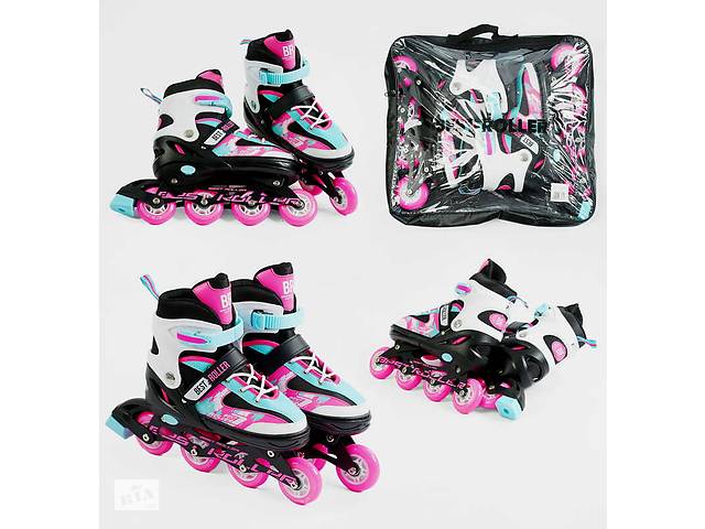 Ролики 94150-L Best Roller /размер 38-42/ цвет – РОЗОВЫЙ, колеса PU, Переднее колесо со светом, d колес – 7 см