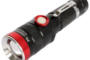 Ручной фонарь аккумуляторный Bailong BL-736-T6 черный с красным (1757000151)