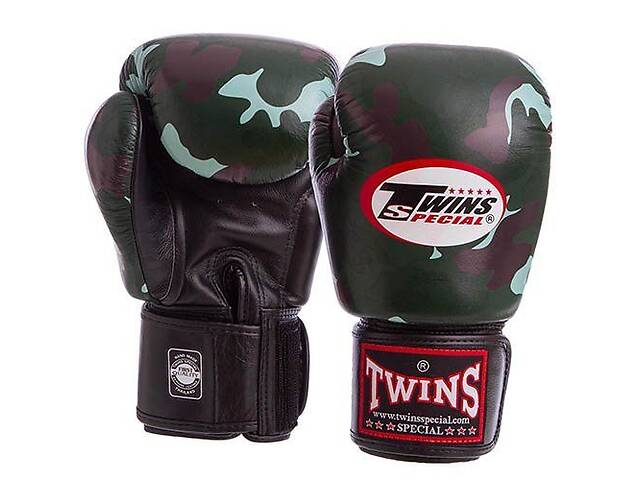 Перчатки боксерские FBGVL3-ARGN Twins 12oz Камуфляж зеленый (37426089)