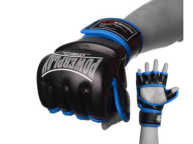 Рукавички для MMA PowerPlay 3058 S Чорно-Сині (PP_3058_S_Black/Blue)