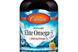 Рыбий жир Carlson Labs Elite Omega-3 Лимон 1600 мг 180 капсул (2319)