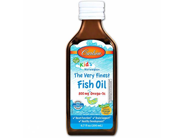 Рыбий жир для детей Carlson Labs Fish Oil Апельсин 200 мл (656)