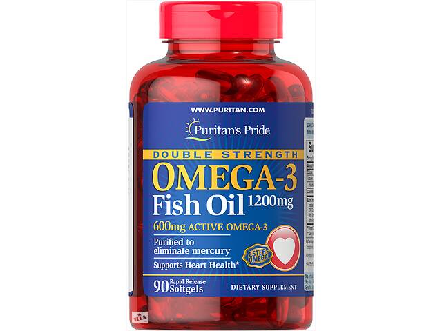 Рыбий жир Омега-3 Puritans Pride 1200/600 мг 90 капсул (32356)