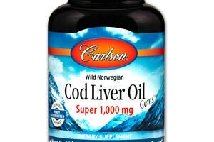 Рыбий жир из печени трески Carlson Labs Cod Liver Oil норвежский 1000 мг 100 капсул (1211)