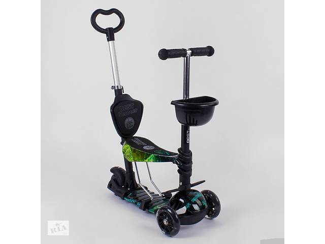 Самокат 5в1 10999 (1) Best Scooter, АБСТРАКЦИЯ, PU колеса, ПОДСВЕТКА КОЛЕС, в коробке