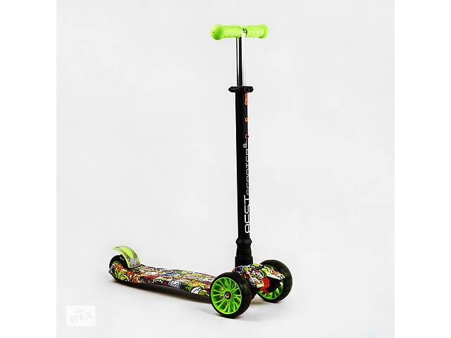 Самокат Best Scooter MAXI S 4 колеса PU СВЕТ Graffiti 60 кг Разноцветный (111813)