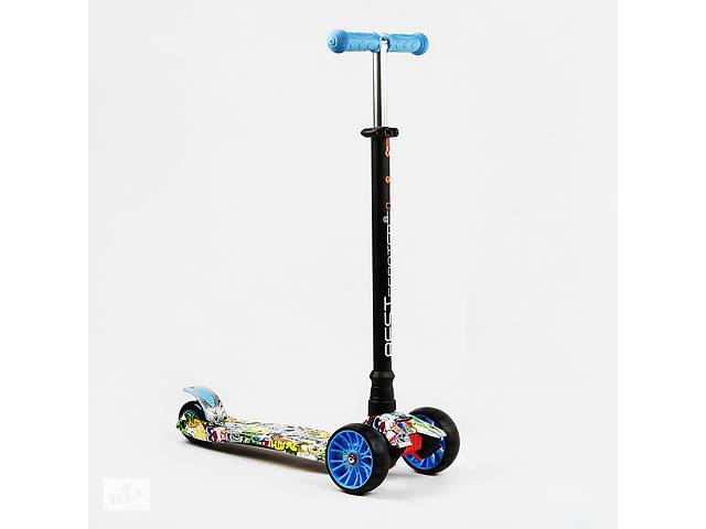 Самокат Best Scooter MAXI S 4 колеса PU СВЕТ Graffiti 60 кг Разноцветный (111816)