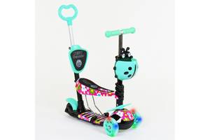 Самокат Best Scooter PU светящиеся колеса 5 в 1 Flowers 54 х 14 см Разноцветный (84219)