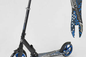 Самокат детский Best Scooter с PU колесами, зажимом руля и 1 амортизатором Black/Blue (88915)