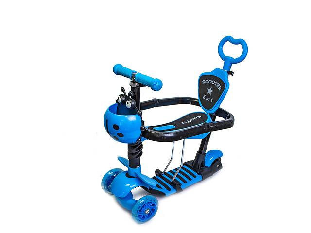 Самокат дитячий Scooter Божа корівка 5 in 1 Blue (956612321)